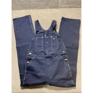 Aramark 34x34 HEAVY DARK DENIM WORK BIB OVERALLS NWT